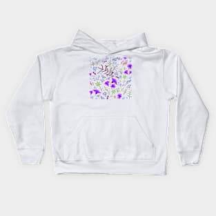 Purple spring colorful garden Kids Hoodie